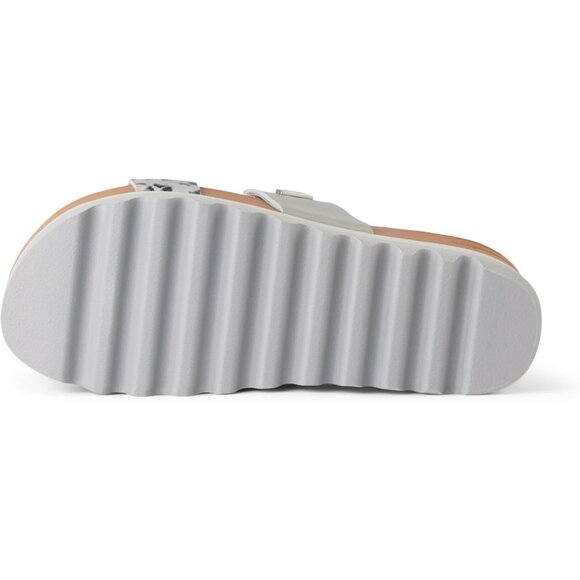 Women's Slide Sandal Snake Duo Open Toe Slip-on Hi Platform Heel Double Strap - Picture 3 of 7